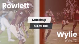 Matchup: Rowlett  vs. Wylie  2018