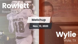 Matchup: Rowlett  vs. Wylie  2020