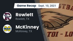 Recap: Rowlett  vs. McKinney  2021