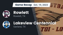 Recap: Rowlett  vs. Lakeview Centennial  2023