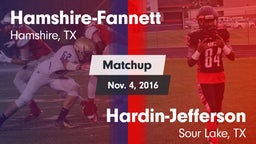 Matchup: Hamshire-Fannett vs. Hardin-Jefferson  2016
