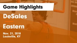 DeSales  vs Eastern  Game Highlights - Nov. 21, 2018