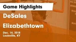 DeSales  vs Elizabethtown  Game Highlights - Dec. 14, 2018