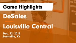DeSales  vs Louisville Central  Game Highlights - Dec. 22, 2018