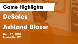 DeSales  vs Ashland Blazer  Game Highlights - Dec. 27, 2018