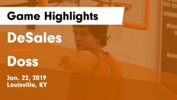DeSales  vs Doss  Game Highlights - Jan. 22, 2019