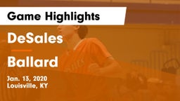 DeSales  vs Ballard  Game Highlights - Jan. 13, 2020