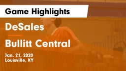 DeSales  vs Bullitt Central  Game Highlights - Jan. 21, 2020