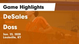 DeSales  vs Doss  Game Highlights - Jan. 23, 2020