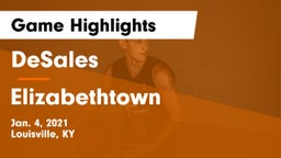 DeSales  vs Elizabethtown  Game Highlights - Jan. 4, 2021