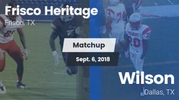 Matchup: Frisco heritage vs. Wilson  2018