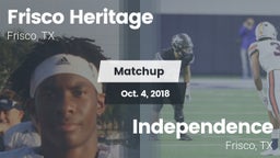 Matchup: Frisco heritage vs. Independence  2018