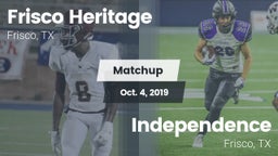 Matchup: Frisco Heritage vs. Independence  2019