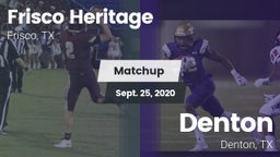 Matchup: Frisco Heritage vs. Denton  2020