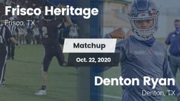 Matchup: Frisco Heritage vs. Denton Ryan  2020