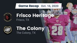 Recap: Frisco Heritage  vs. The Colony  2020