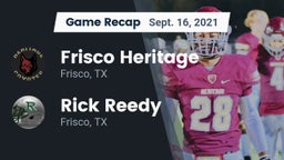 Recap: Frisco Heritage  vs. Rick Reedy  2021