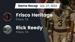 Recap: Frisco Heritage  vs. Rick Reedy  2022