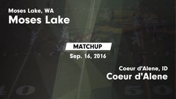 Matchup: Moses Lake High vs. Coeur d'Alene  2016