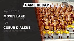 Recap: Moses Lake  vs. Coeur d'Alene  2016