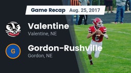 Recap: Valentine  vs. Gordon-Rushville  2017