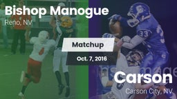 Matchup: Bishop Manogue High vs. Carson  2016