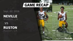 Recap: Neville  vs. Ruston  2016