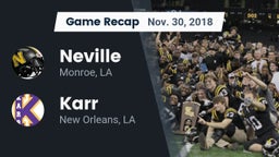 Recap: Neville  vs. Karr  2018