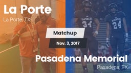 Matchup: La Porte  vs. Pasadena Memorial  2017