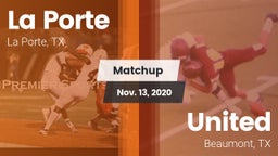 Matchup: La Porte  vs. United  2020