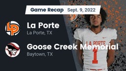 Recap: La Porte  vs. Goose Creek Memorial  2022