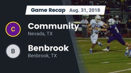 Recap: Community  vs. Benbrook  2018