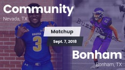 Matchup: Community High vs. Bonham  2018