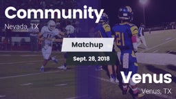 Matchup: Community High vs. Venus  2018