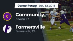 Recap: Community  vs. Farmersville  2018