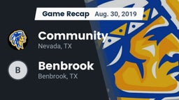 Recap: Community  vs. Benbrook  2019