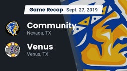 Recap: Community  vs. Venus  2019