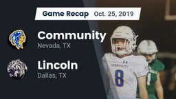 Recap: Community  vs. Lincoln  2019