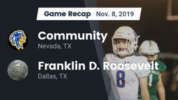 Recap: Community  vs. Franklin D. Roosevelt  2019
