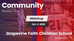 Matchup: Community High vs. Grapevine Faith Christian School 2020