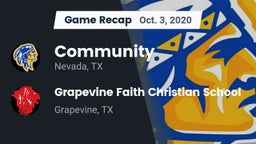 Recap: Community  vs. Grapevine Faith Christian School 2020