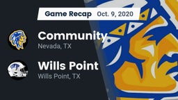Recap: Community  vs. Wills Point  2020