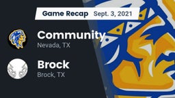 Recap: Community  vs. Brock  2021