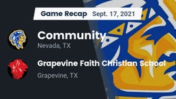 Recap: Community  vs. Grapevine Faith Christian School 2021