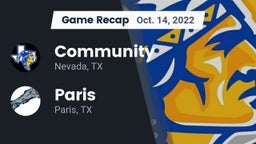 Recap: Community  vs. Paris  2022