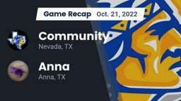 Recap: Community  vs. Anna  2022