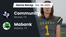 Recap: Community  vs. Mabank  2022