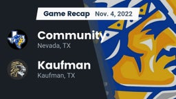 Recap: Community  vs. Kaufman  2022