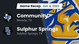 Recap: Community  vs. Sulphur Springs  2023