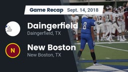 Recap: Daingerfield  vs. New Boston  2018
